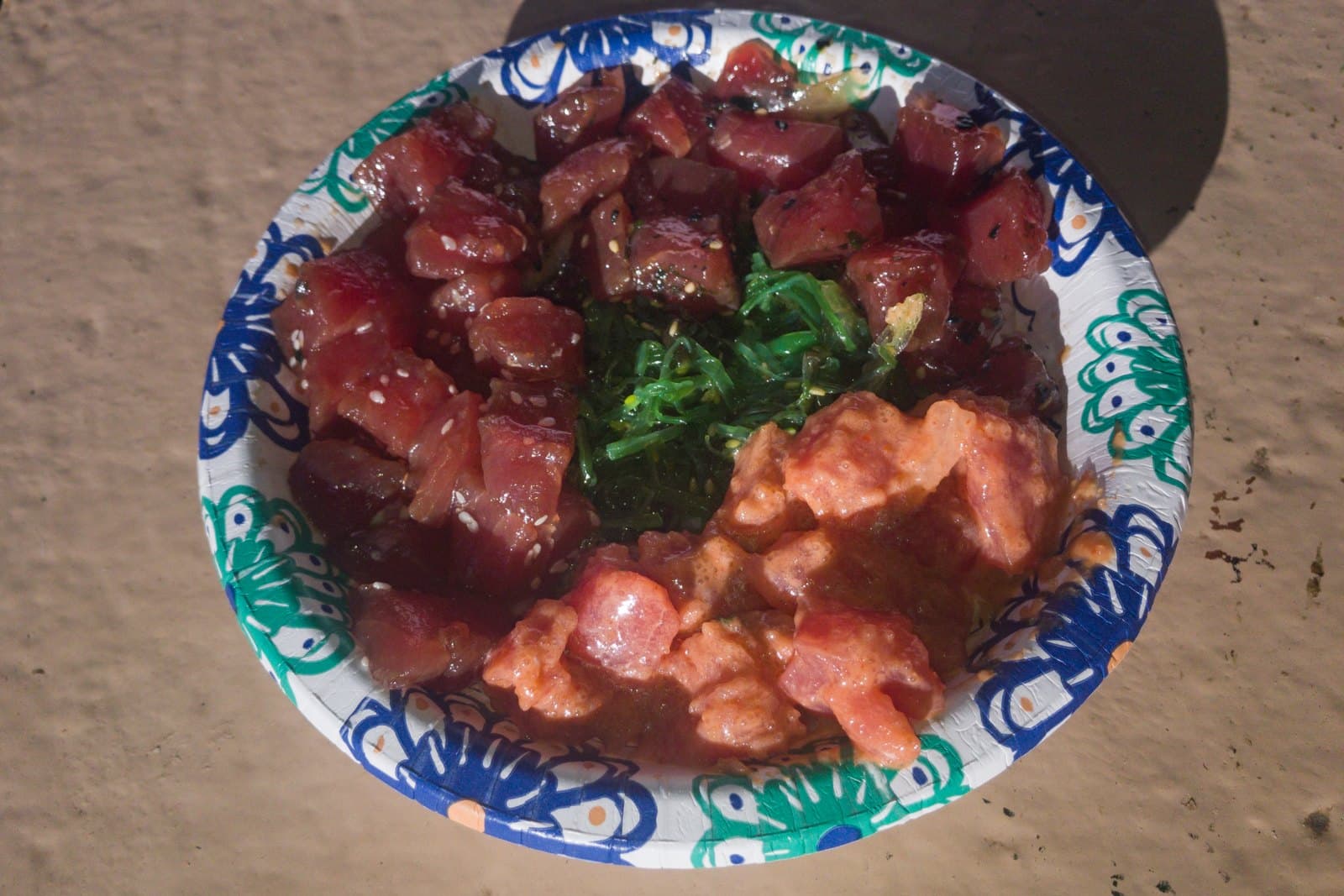 Poke bowl photographed on Maui